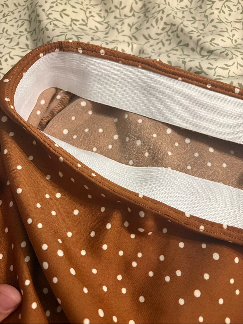 Target Brown Polka Dot Midi Skirt Slit High Rise Size M - Picture 5 of 10